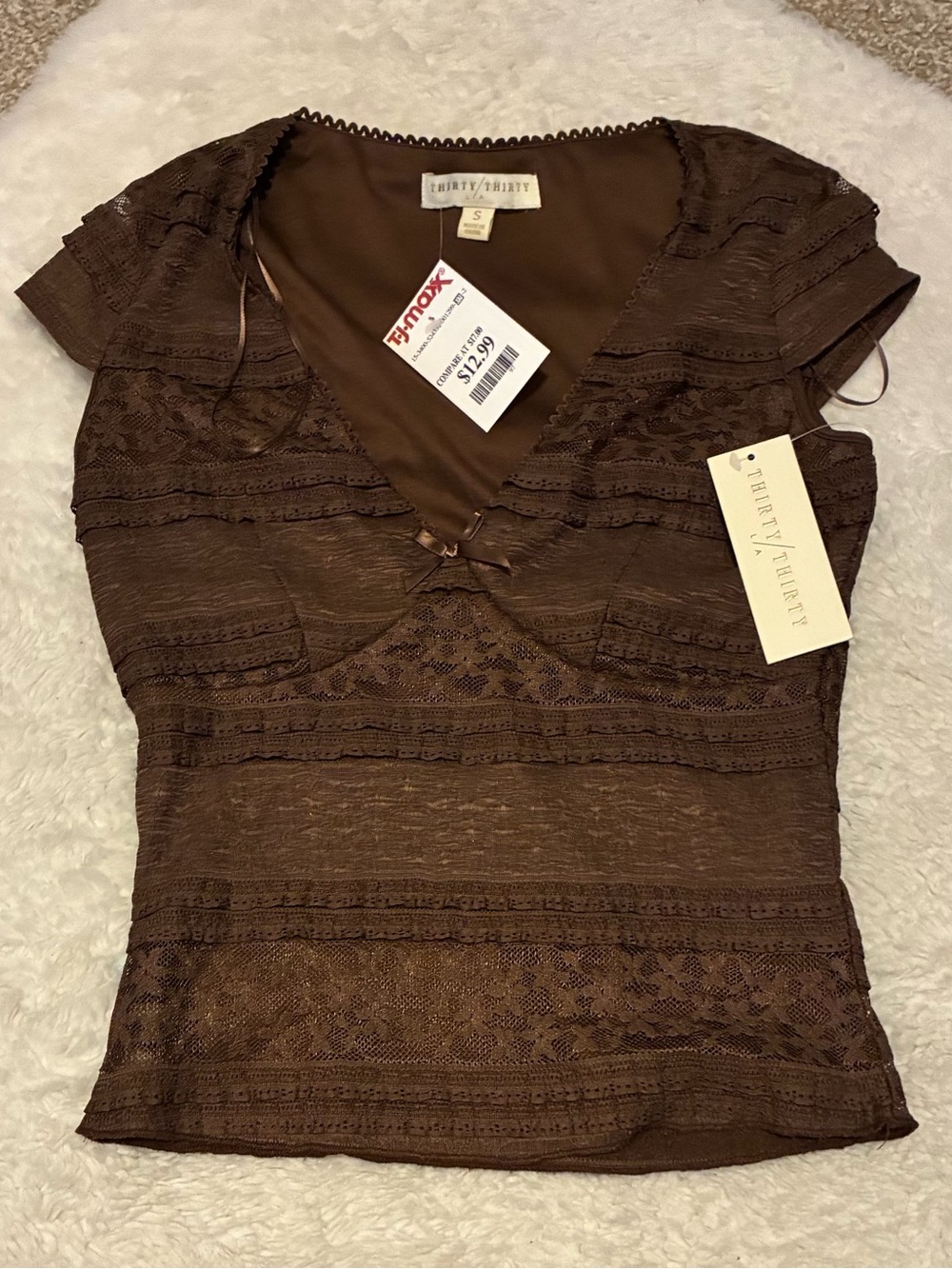 Brown lace top